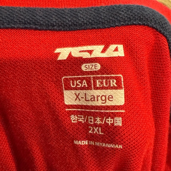 Tsla Red Short Sleeve Polo Button Shirt - Picture 4 of 5